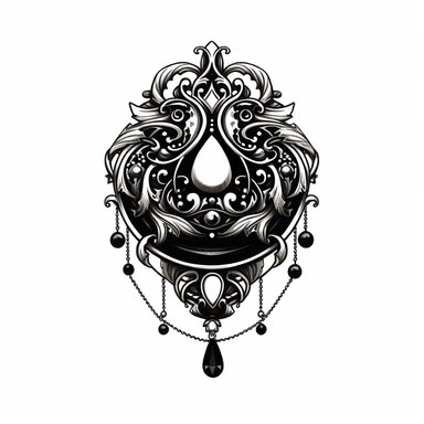 custom jewelry, logo, black and white, clipart