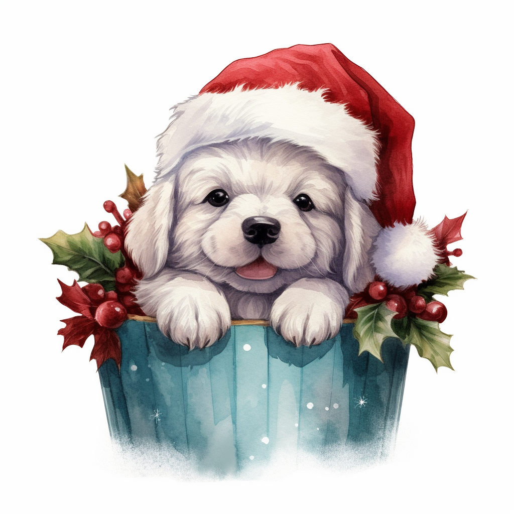 christmas puppy cliparts