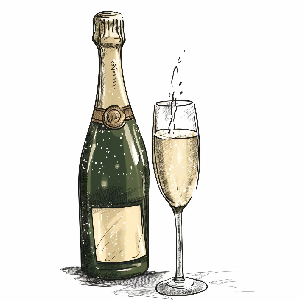 clipart drawing of a champagne bottle - Clip Art Library