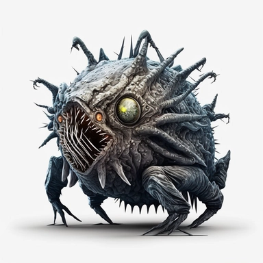 Space dwelling biological monster, realistic, bold line, clipart, sticker, white background, no shadow, 8k detail