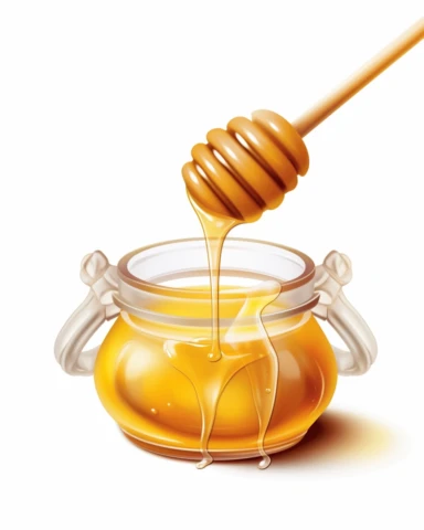 Create a high quality clipart illustrations featuring honey dipper on a white background in different shapes and sizes, that can be used to create unique designs for honey labels, packaging, and advertising.