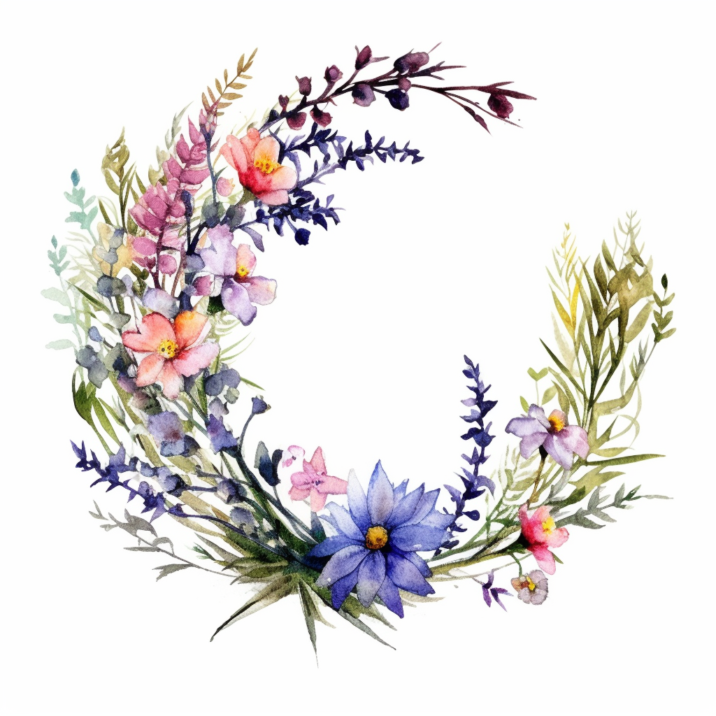 botanical wreath cliparts