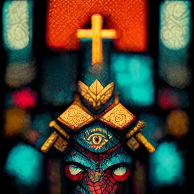 cinematic style, Composed of christianity symbols, insanely intricate and detailed,high detailed, extreme detail, comic style+clipart+todd mcfarlane art, less blur