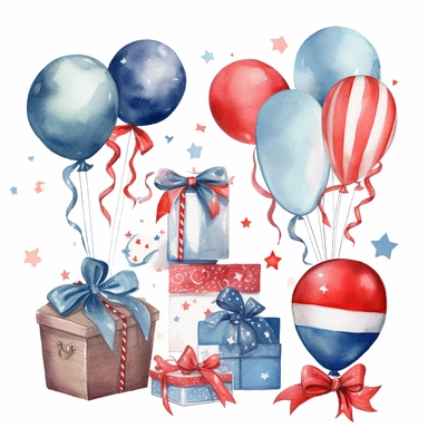 4th of july, watercolor clipart, bundles