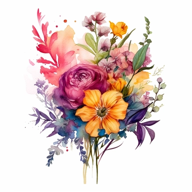 Let your imagination run wild by combining different flower species to create fantastical hybrid blooms. Merge the characteristics of multiple flowers into one unique and stunning watercolor clipart composition.