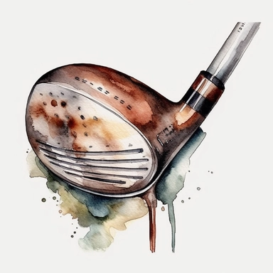 golf club, watercolor, clipart
