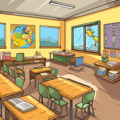 clip art classroom background scene