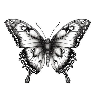 sketch butterfly clipart, white background