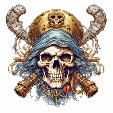 Jolly Roger: Embrace the Pirate Spirit, isolated on a white background, clipart, highly detailed