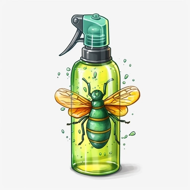 watercolor, Insect repellent - Clip art of bug spray or insect repellent lotion. png Full body realistic cartoon in 32K UHD cute. 15 cm thick outline. Black color. There was no shadow on the ground. 8k with realistic watercolors and detailed illustrations. PNG clipart, transparent white background