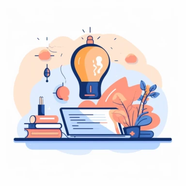 simple and clean clipart style animation of e-learning