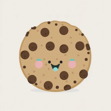 single kawaii cookie, white background clipart