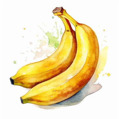 banana, clip art, aquarelle