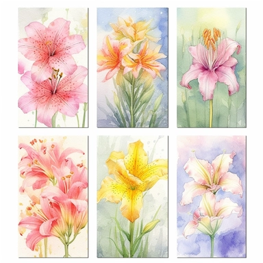 Create a breathtaking collection of ultra-detailed Watercolor Spring Flowers, capturing the essence of the vibrant and blossoming season. Showcase an array of enchanting spring blooms, from delicate daffodils to a variety of wild flowers, each delicately painted in watercolor. Embrace the soft pastel palette of spring, with gentle hues of pinks, purples, yellows, and greens that evoke a sense of freshness and renewal. Pay meticulous attention to detail, ensuring that each flower is meticulously 