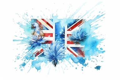 Watercolor, Fiji Country Flag, clipart, hd, on a white background, spaced out