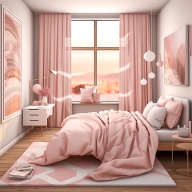 Modern Background scene, Bedroom clipart, Bedroom background, Homedecor clipart, Fashion clipart, Fashion Illustration, pink and rose gold