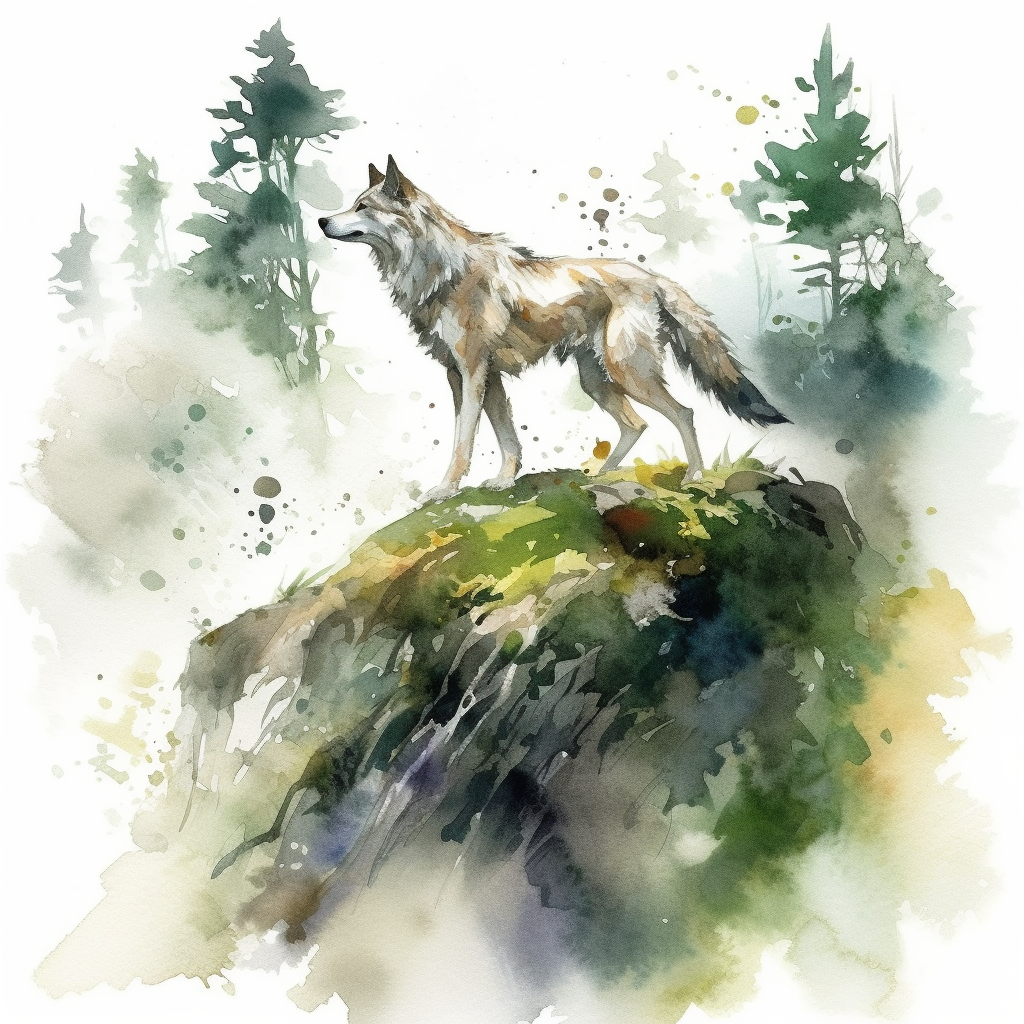 green wolf cliparts