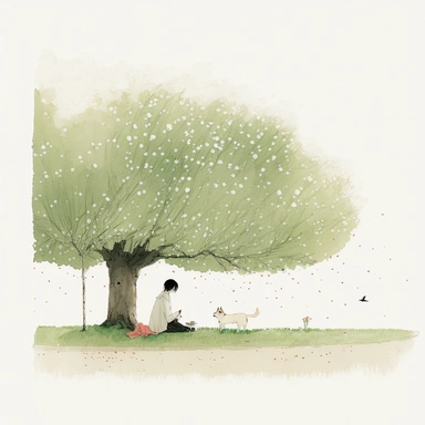 in the style of Ryo Takemasa, xuan loc xuan, Lisa Audit, Anastasia Suvorova, Jon Klassen, greg tocchini, separated isolated single of picnic time under the sakura tree, abundant food, green grass, petals rain, wind blowing, flowers, tranquil and serene, white background, fantasy, magical, cute, white background, cozy, vector, clipart, elaborate, ultra-detailed, best quality, well composed, vibrant colors, high definition, UHD