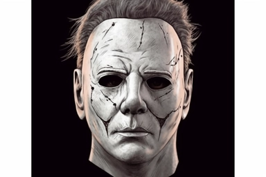 Michael Myers, Halloween movie, mask, Halloween, horror, sticker, printable, highly detailed, isolated on white, clipart, vector