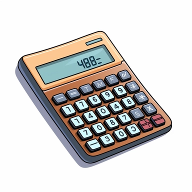 Clipart of a calculator for math class, Hand Drawn Back To School Clip Art, white background