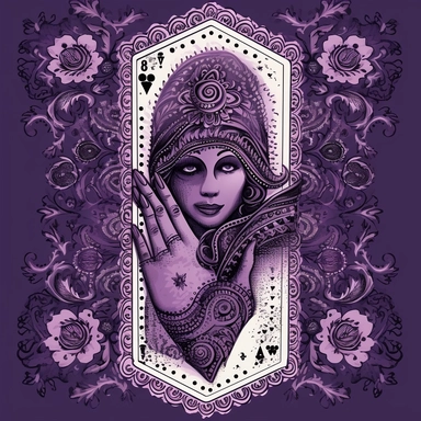 unique purple henna tarot designs illustrations clipart
