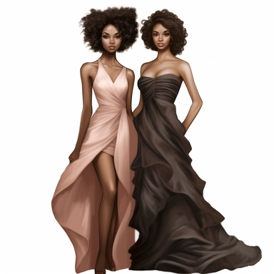soul sisters Black African-American beautiful women,soul sister,clipart posing,4 feet tall