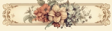 vintage inspired printable rectangle label with intricate sepia colored borders and hand drawn details. detailed with soft watercolor flowers. No text. Isolated clipart on solid white background