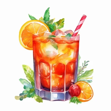 watercolor, cute nectar bar clipart, cartoon style