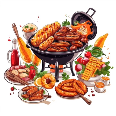 Bbq party clipart,White backgroun - Image #2 @Royeldesk Digital Agency - @Royeldesk Digital Agency (fast)