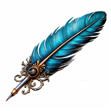 feather writing pen jewellery book digital clipart on white background