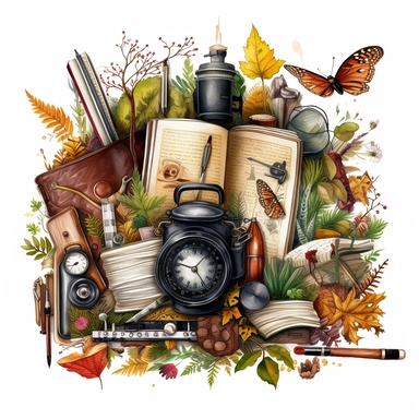 stationery, books, notebooks, pencils, backpacks, folders, globes, computers, and many more, illustrations, clipart, meticulously hand-illustrated, bringing the beauty of nature, white background
