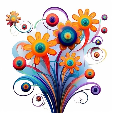 abstract flowers clip art