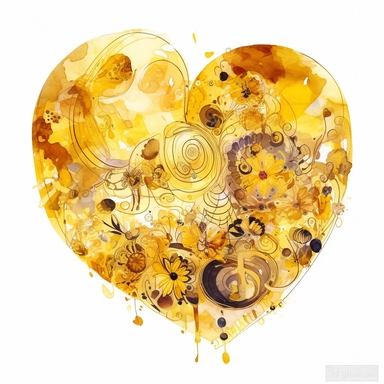 cartoons stiker planet heart cachalot pride watercolor pop art style clipart by Gustav Klimt golden , on a white background, detailed, realistic
