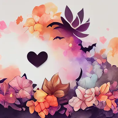 cute halloween clipart, OrientalLight, flowers, heart Pastel colors, Trending 8k, anime style, dynamic lighting, cinematic,