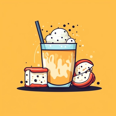 bubble tea with cheese foam clipart, vector style