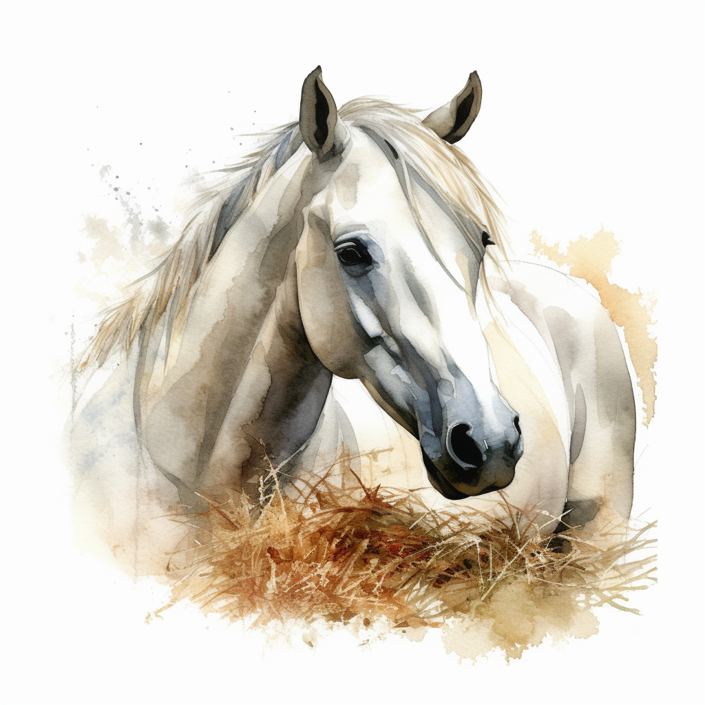 horses eating cliparts
