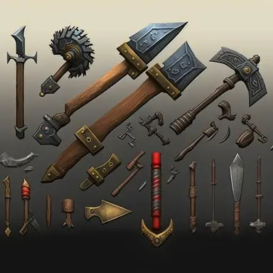 a chisel tool, clipart style, world of warcraft equipment style