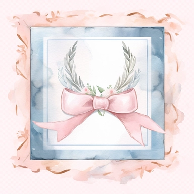 Graceful Baptism Watercolor Clipart - Pastel pink Baptism Certificate: This clipart represents a baptism certificate in pastel blue, highlighting the official recognition of this spiritual milestone.