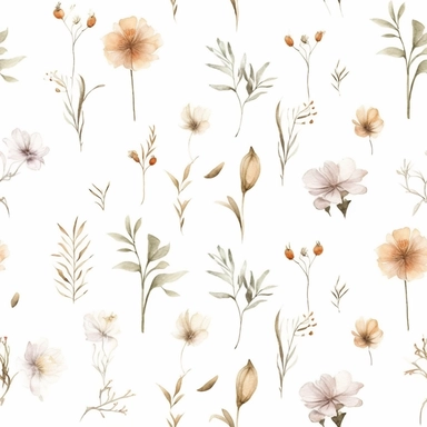 A watercolor Wild Flower Clipart FRAME, neutral colors, flowers are separated one from the other, Boho Minimalist, extremely 4k quality, by Daniprint Etsy store