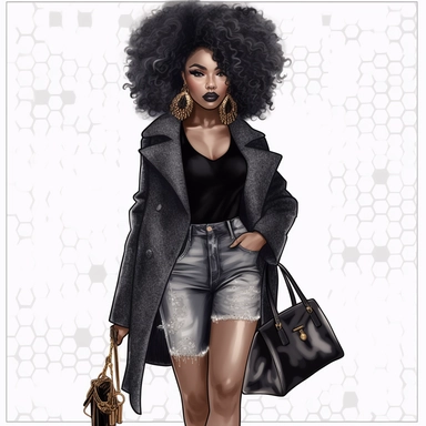 Queen Beautiful Black Girl Magic Melanin Black Woman Afro Fashion girl African American clipart white suit girl clipart, Black woman png, Fashion clipart girl, Boss lady clipart, Black girl clipart, Black women clipart a beautiful black woman, smile,black purse clipart, heels clipart, 2020s fashion