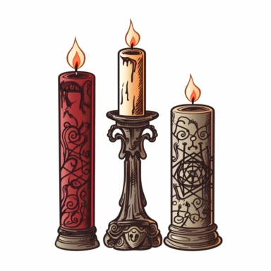 battery operated candles occult clipart on white background
