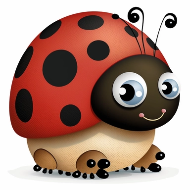 cartoon lady bug for baby nursery white background clipart