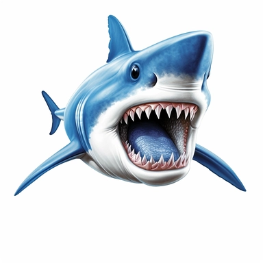 a single clipart image png graphic of a Hyper Realistic Aquatic Vibrant Hammer head Black Shark Clipart Ocean Animals, Sea Life, Hammer head Shark
