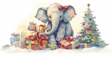 Adorable Christmas scene, clipart, disney animation style, watercolor, white background, I can’t believe how beautiful this is