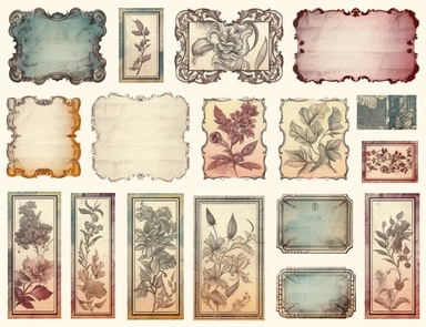 blank ephemera paper page with ornate border illustrations vintage coffee elements pencil sketch , greeting card design, old botanical books style drawing, vintage, distressed textures, muted colors, craft paper texture, handwriting lines in background, pen and ink on paper with watercolor washes Watercolor, vector, white background, rice paper texture, clipart, flat illustration, outlined , Vector, 4K, Art station, digital print, highly detailed clean, detailed illustration, 3D vector art, cute