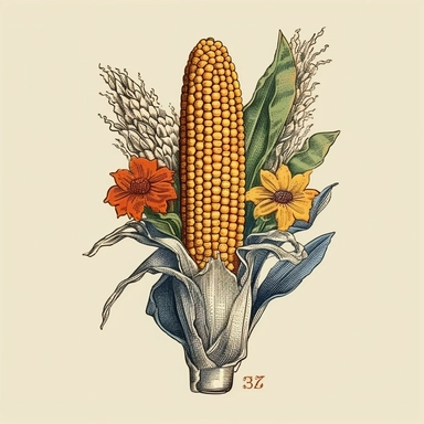 vintage corn, clipart, non-overlapping,