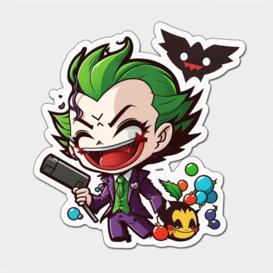 the joker kawaii sticker, cute clipart