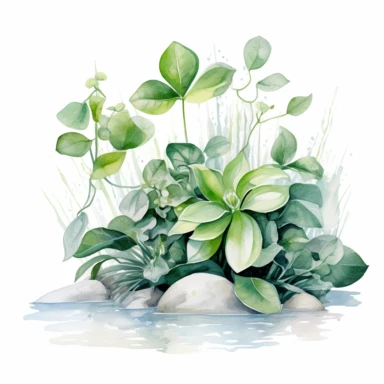 watercolor Waterthymes plant clipart,white background