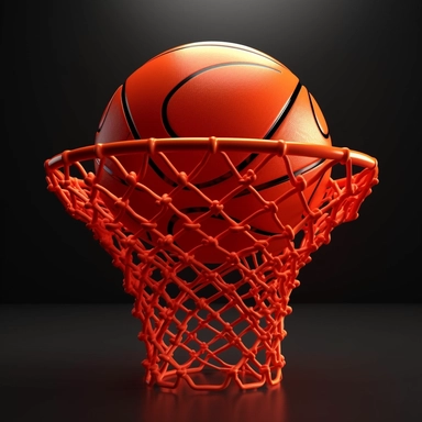 3d basketball net, cinema4D, plain background, suitable for a logo or clipart