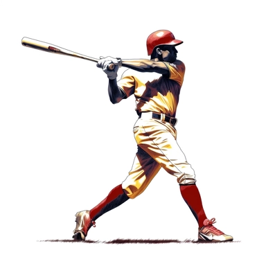 baseball player clipart, white background
